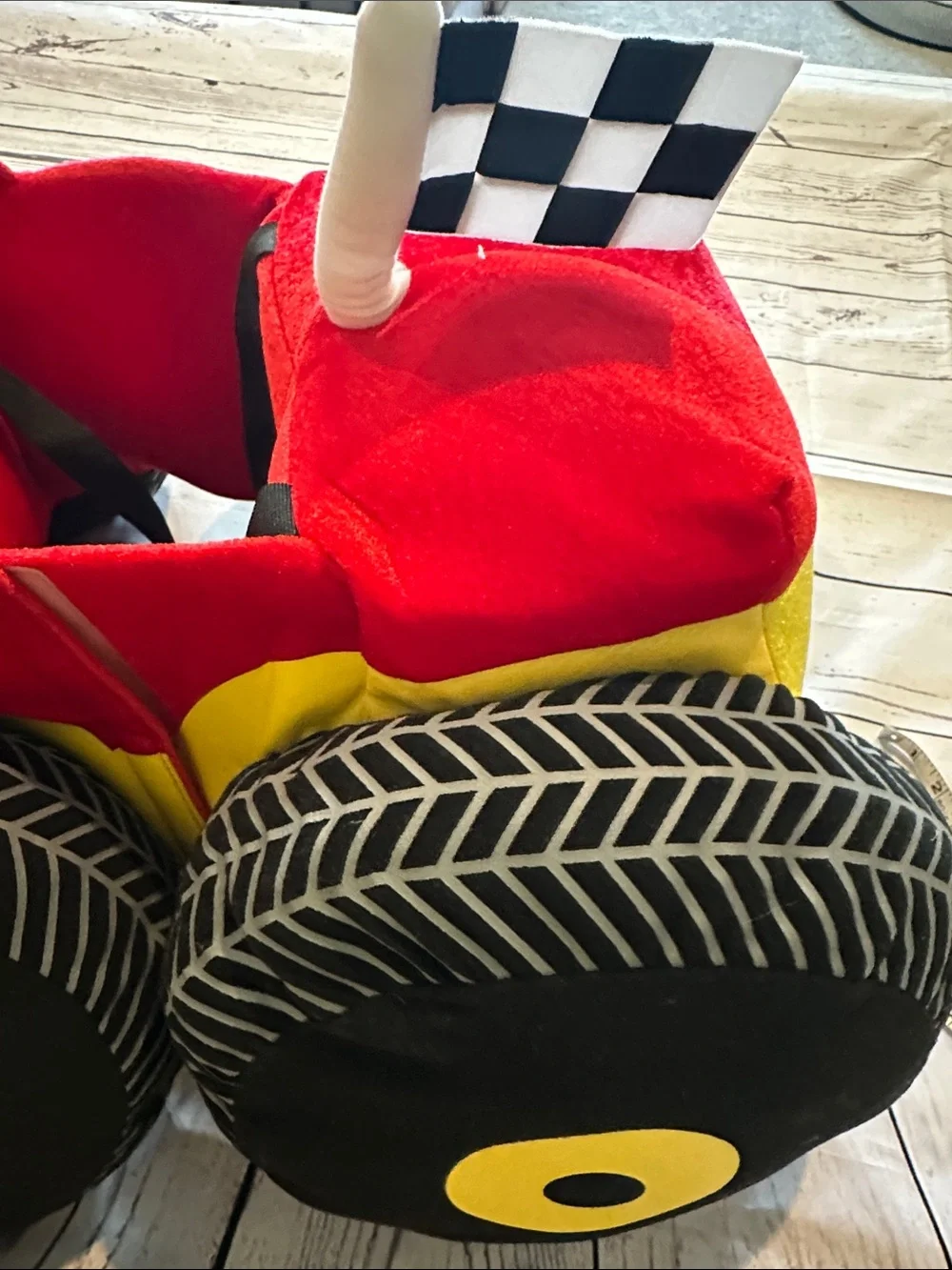 Kids dress-up Red Flame Wearable Plush Car Costume